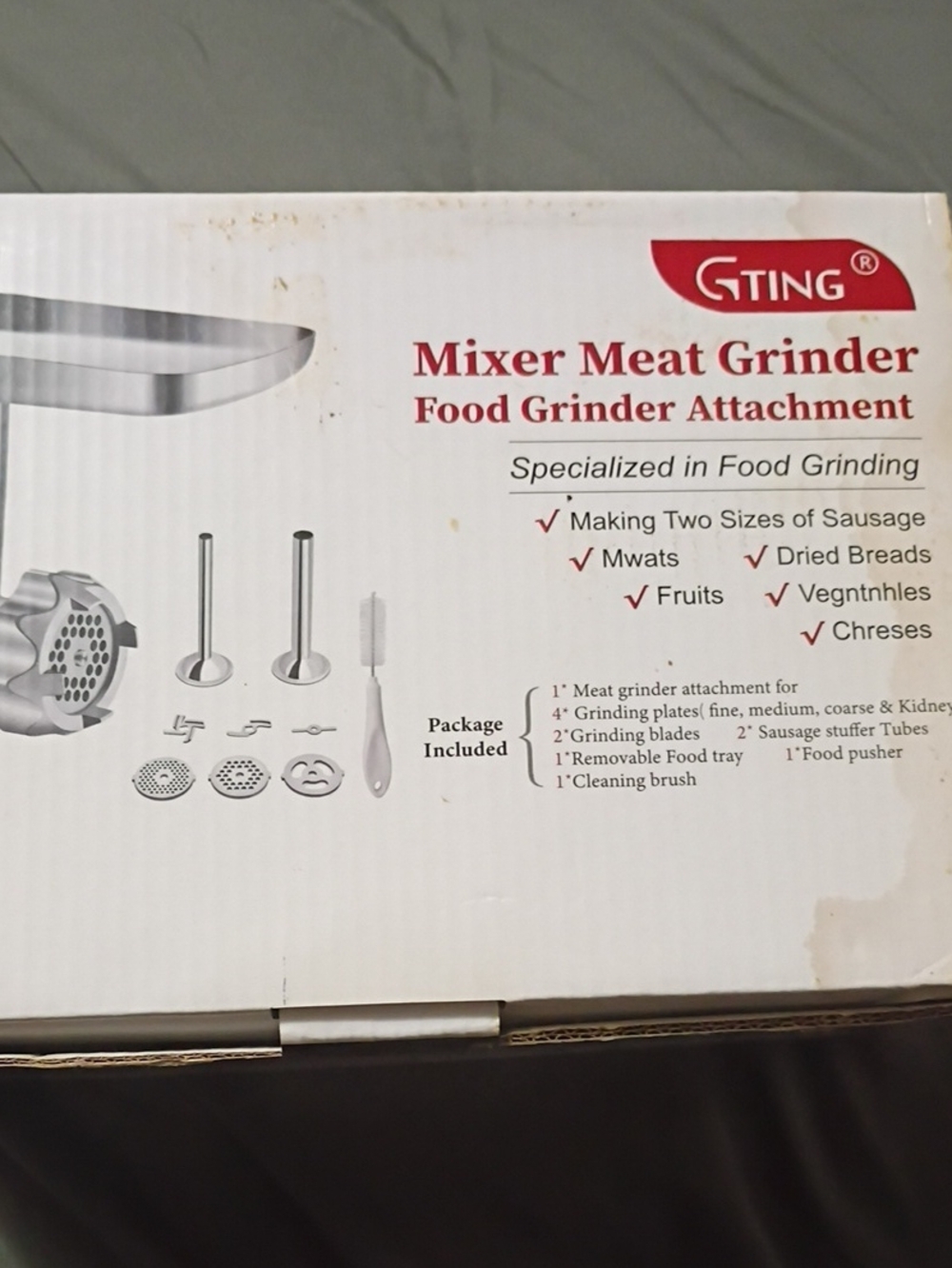 Ing White and Red Mixer Meat Grinder Food Grinder Attachment